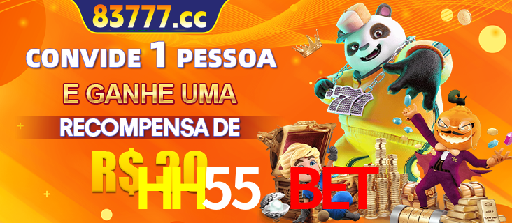 Banner institucional da HH55 BET sobre parceria de marcas e criação de uma marca de excelência, apresentando os mascotes de jogos populares como o Fortune Tiger.