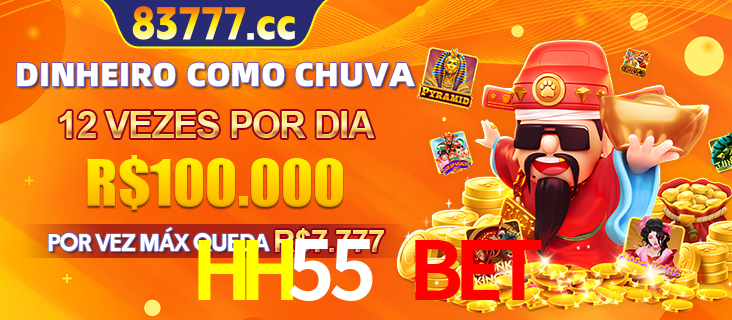 Banner do programa de recompensas Recomende para amigos do HH55 BET, detalhando os bônus por convidar amigos, com prêmios que chegam a R$288.888.