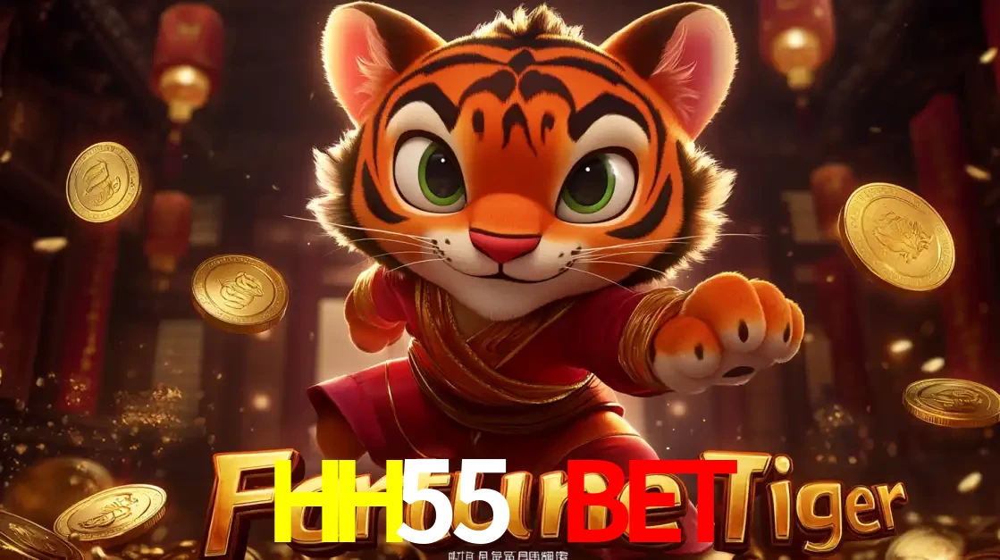 O carismático mascote do jogo de slot Fortune Tiger, um tigre fofo em pose de artes marciais, pronto para trazer sorte e multiplicadores de ganhos no cassino online HH55 BET.