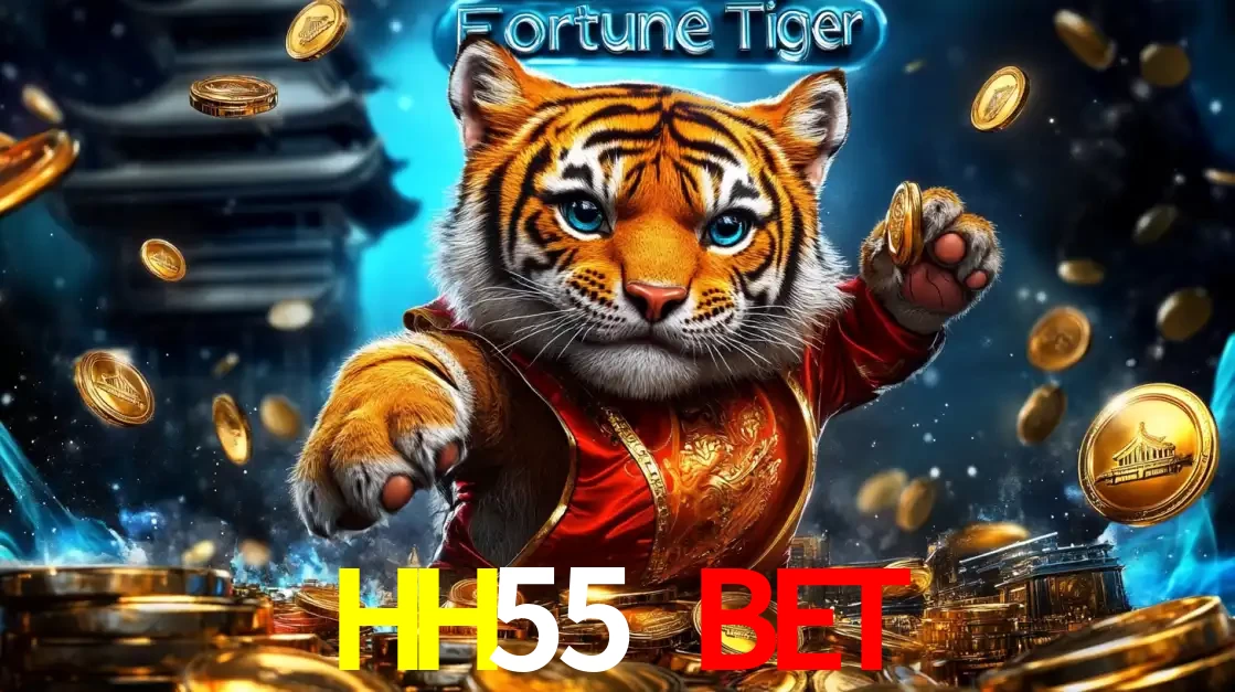 Imagem promocional do jogo de slot Fortune Tiger, com um tigre majestoso em traje tradicional cercado por uma fortuna em moedas de ouro, disponível agora no cassino HH55 BET.